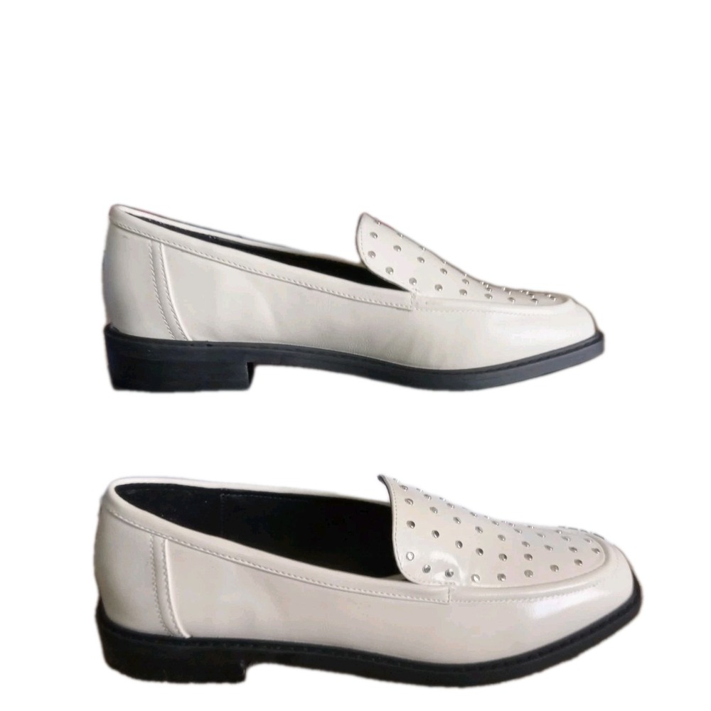 D V Dolce Vita Women's Fran S Ivory Stud Loafers Flats Size 10